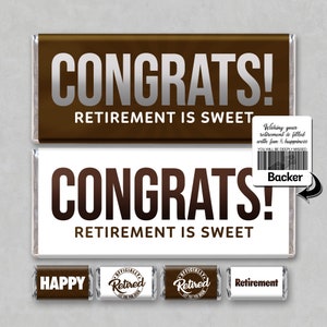 CONGRATS | RETIREMENT is Sweet | Digital Download | Candy Bar Wrappers | Retirement Gifts | Party Favors | Happy Retirement | FREE Minis