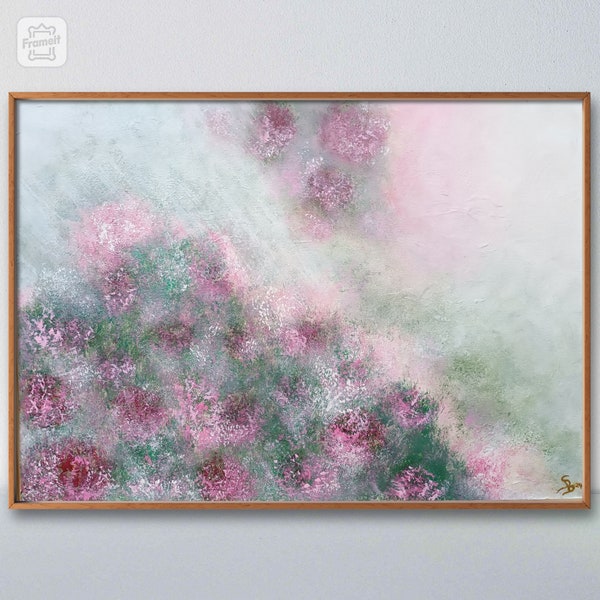 Collection de fleurs "Jardin de pivoines" 72x52x2cm avec cadre