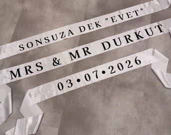 Satinband personalisiert Trauung|Standesamt|Hochzeit zum durchschneiden. Standesamtdeko, Standesamtband,Hochzeitsgirlande. Nikah