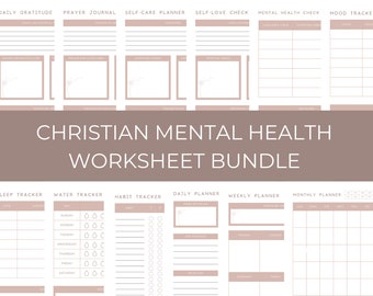 Christian mental health worksheets, planners, printable worksheets, mental health notes, printable planners, printable mental health sheets