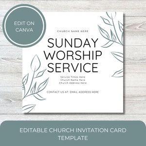 Plantilla de tarjeta de invitación a la iglesia / tarjeta de invitación a la iglesia imprimible / tarjeta de iglesia digital / tarjeta cristiana / tarjeta de invitación / plantilla de tarjeta