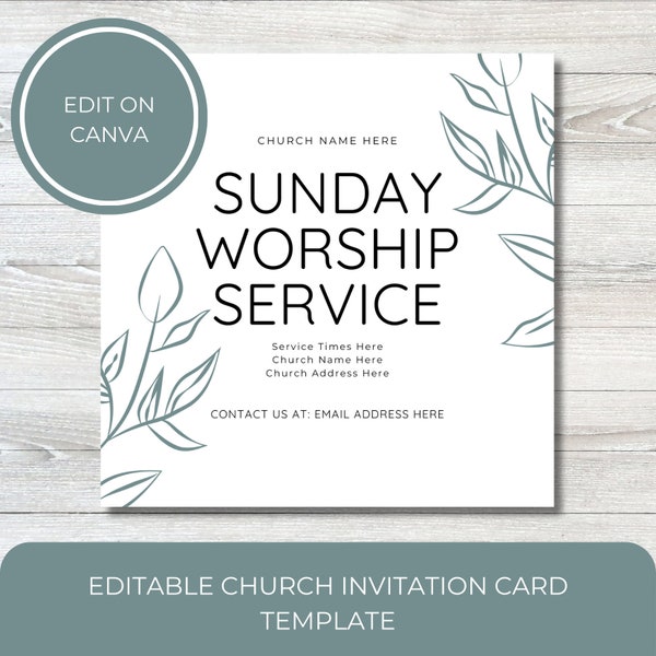 Church invitation card template | printable church invitation card | digital church card | Christian card | invitation card | card template