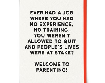 Job Card | Funny new baby card | Special Occasion | Humor | Hilarious | Best Friend | Celebration | newborn | parenting | New baby | mum dad