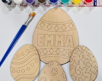 Personalized Easter Egg Art Set, Easter Paint Kit, Easter Basket Stuffer, Family Easter Craft, Kids Crafts, Custom Easter Gift, DIY Activity
