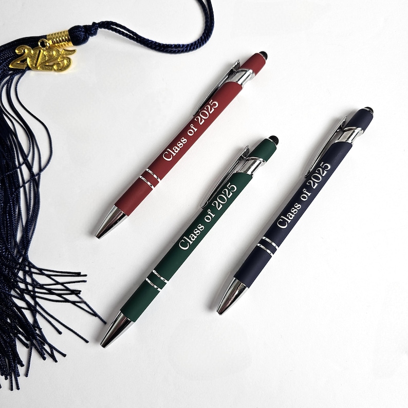 Personalized Class of 2026 Pen, Engraved Soft Touch Black Ink Ball ...