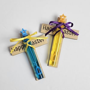 Easter cross bubble basket filler, Easter basket stuffers, Easter party favors, Kids Easter favor, gift for friends students clubs church