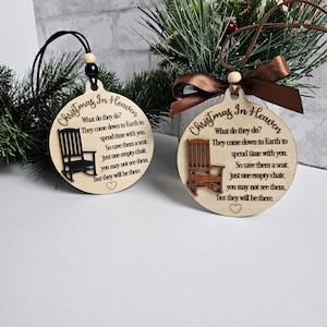 Adorno conmemorativo en forma de mecedora, adorno navideño conmemorativo, regalo de condolencias por la pérdida de un ser querido o un padre, decoración conmemorativa navideña