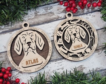 Coonhound Personalized Dog Ornament, Wooden Custom Pet Decoration New Pet Gift For Doggie Mom Dog Dad Puppy Wood Coonhound Decor Ornament