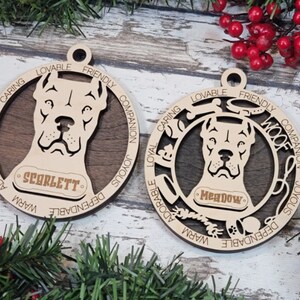 Ornamento personalizado para cachorro Dogo Argentino, decoração personalizada de madeira para animais de estimação, novo presente para cachorro, mamãe, cachorro, papai, filhote de cachorro, enfeites de decoração de madeira