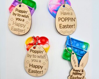 Easter pop fidget keychain basket filler, Easter basket stuffers, Easter class gifts, Kids Easter favor, gift for friends students clubs