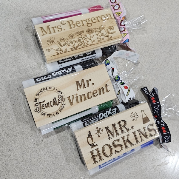 Personalized Dry Eraser, Customized Teacher Appreciation Gift, End of School Year Gift, Classroom Thank You Back to School Teacher Expo Gift