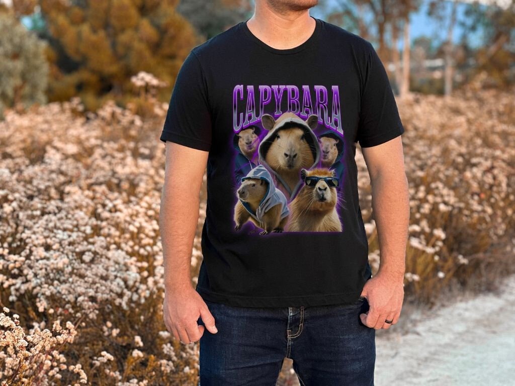 Capybara Bootleg Rap Tee - Funny Meme Vintage Shirt - Gag gift for Friend