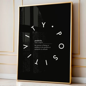 Positivity Circle Poster, Word Definition Art, Trendy Manifest Inspirierendes Zitat Print, Positive Aura Energie Wanddekoration, DIGITAL DOWNLOAD