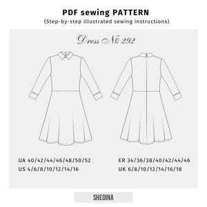 PDF Sewing Pattern|Dress 147 | Sewing instructions| A0;A4 |40-52 sizes|