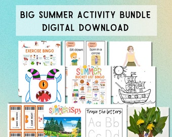 Kids Summer Activity Bundle Download | Printable | Kids Busy Activities