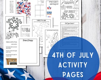 4th of July Activity Pages | Independence Day Activities | Digital Download
