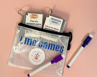 Line Games Travel Activity Set: Simon Says, Would You Rather| Stocking Stuffer