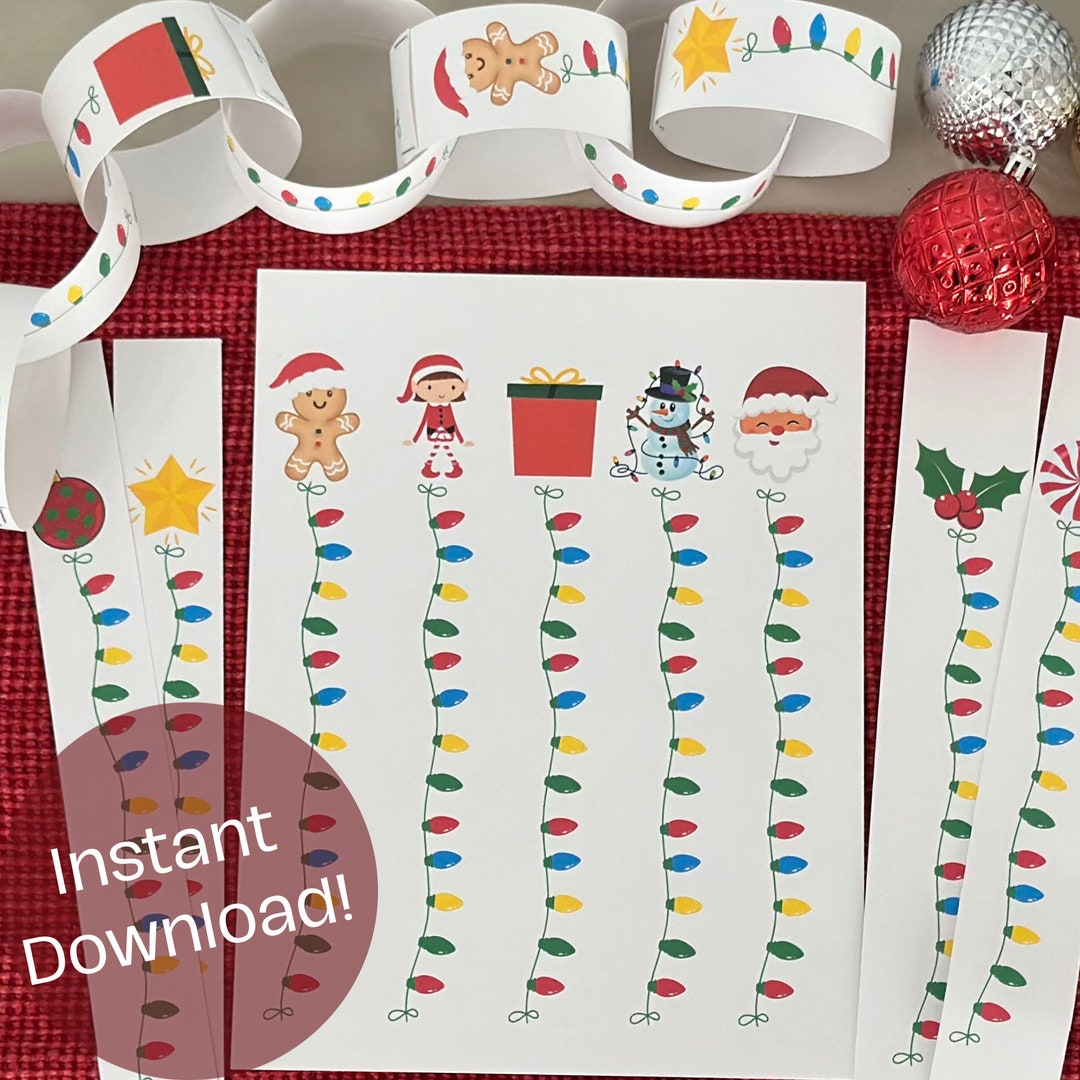 Christmas Printable Countdown Chain Etsy