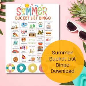Bingo de lista de deseos de verano / Descarga digital