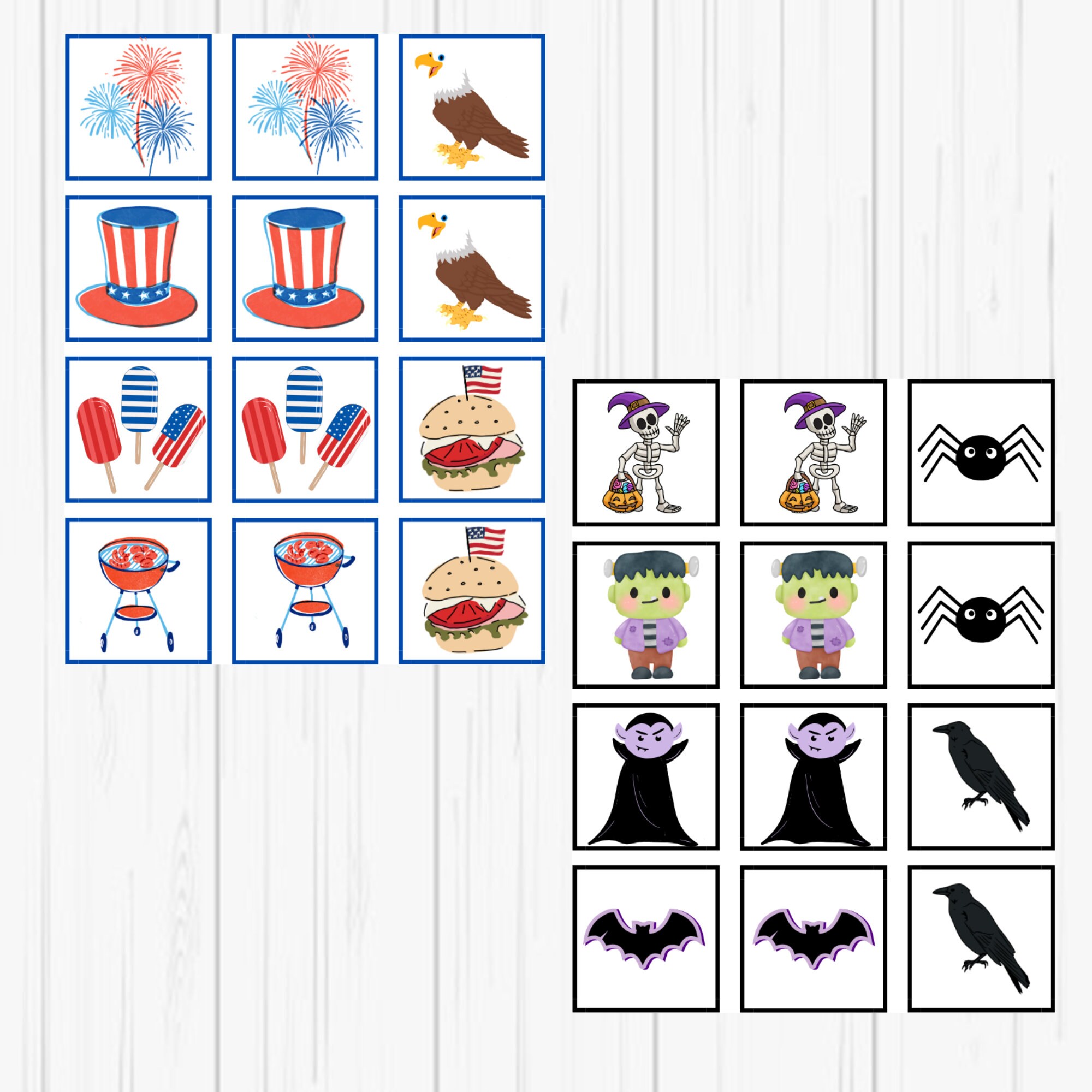Matching Game Bundle Printable (includes 8 Matching Games) - Etsy