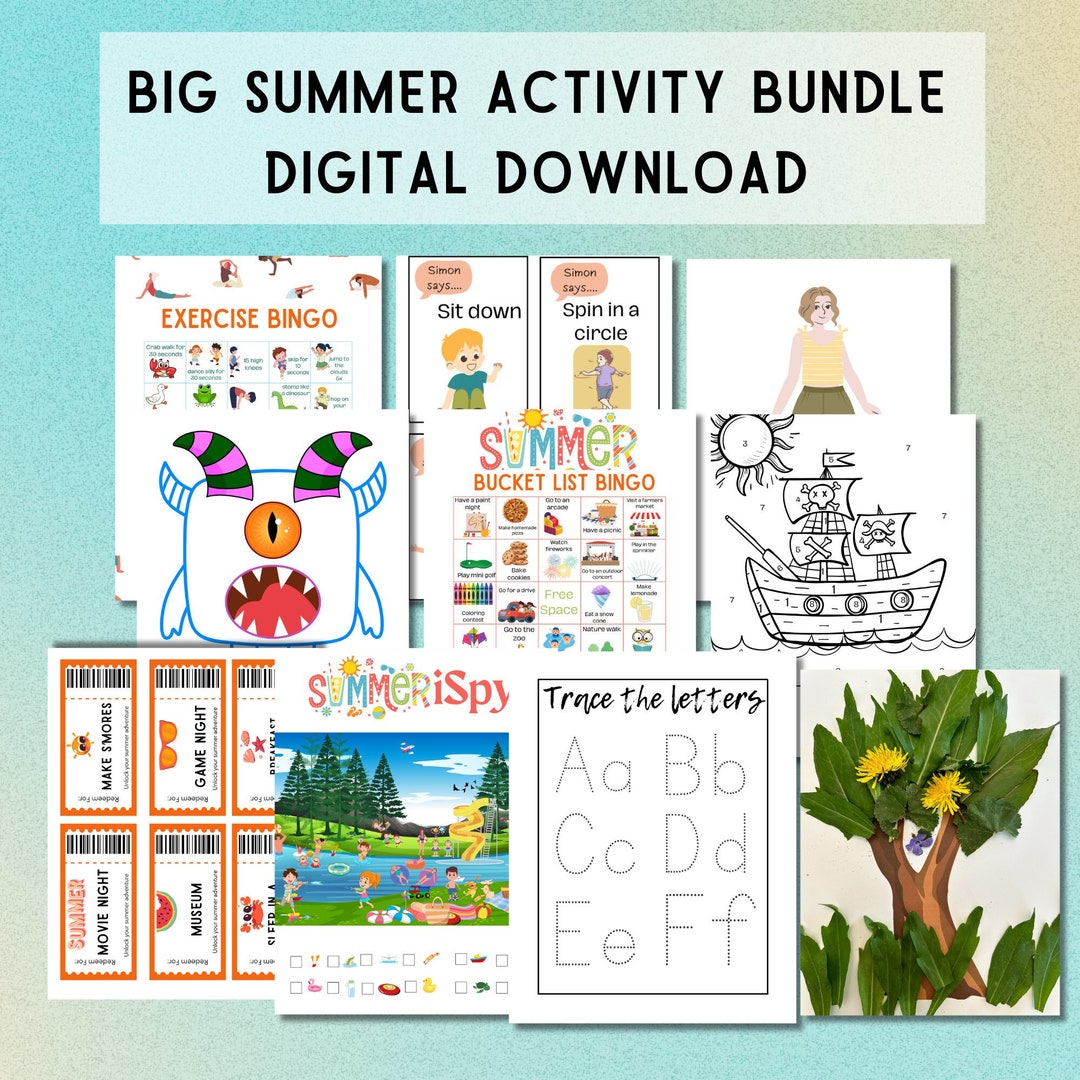 Kids Summer Activity Bundle Download | Printable | Kids Busy Activities ...