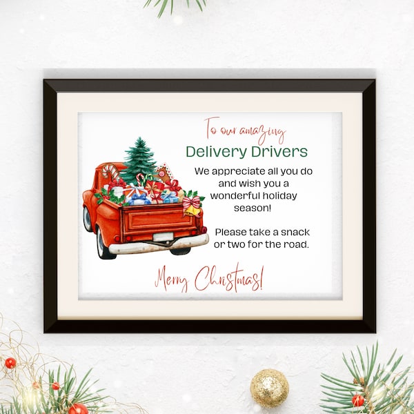 Delivery Driver Snacks Sign Printable