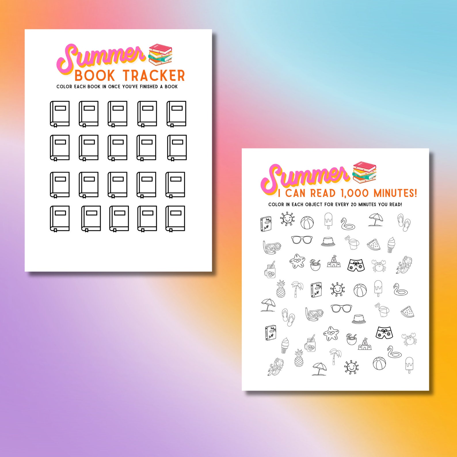 Summer Reading Log Bundle | Digital Download - Etsy