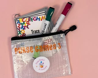 Purse Game 3: Trace Letters & Numbers - Kids Travel Activity