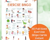 Exercise Bingo Download | Kids Indoor Recess Activity | Classroom Printable