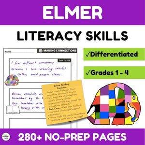 Elmer Activities - Reading Comprehension and Literacy Skills Activities