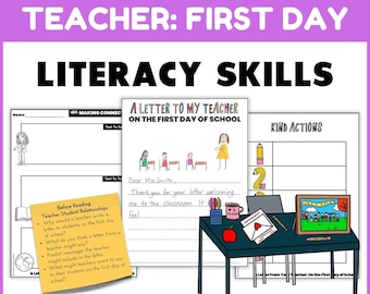 A Letter From Your Teacher On the First Day of School Activity Worksheets