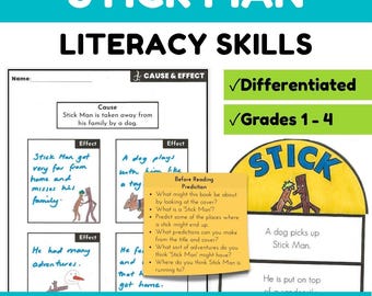 Stick Man Book Activities - Julia Donaldson Literacy Read Aloud Book Companion