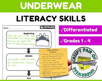 Creepy Pair of Underwear Activities Aaron Reynolds Reading Companion - Halloween Literacy Skills - Halloween - US/UK Spelling Versions