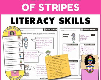 A Bad Case of Stripes Book Activities - Literacy Skills and Story Elements Companion