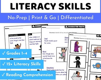 The Proudest Blue Book Activities - Literacy Skills and Story Elements Companion