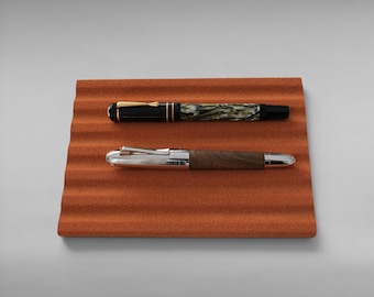 Handcrafted Wooden Pen Tray, 6-Pen Desk Organizer