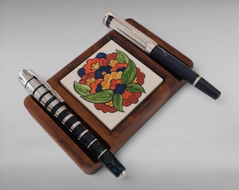 Handmade Solid Wood Pen Holder & Fountain Pen Stand | Minimal Desk Organizer | Luxury Wooden Pen Holder by NFP Design