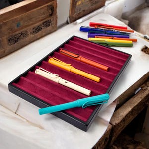 Handcrafted Wooden Desk Set , Office Accessories,  Wooden Pen Box , Elegant and Functional, Pen Display Tray, Desk Pen Holder,Wood Pen Rest