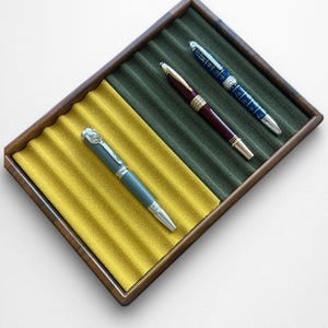 Handcrafted Wooden Pen Display Tray, Desk Organizer