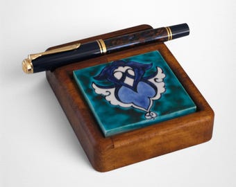 Handmade Solid Wood Pen Holder & Fountain Pen Stand | Minimal Desk Organizer | Luxury Wooden Pen Holder by NFP Design