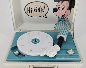 1960s General Electric Mickey Mouse Portable Record Player *WORKS*