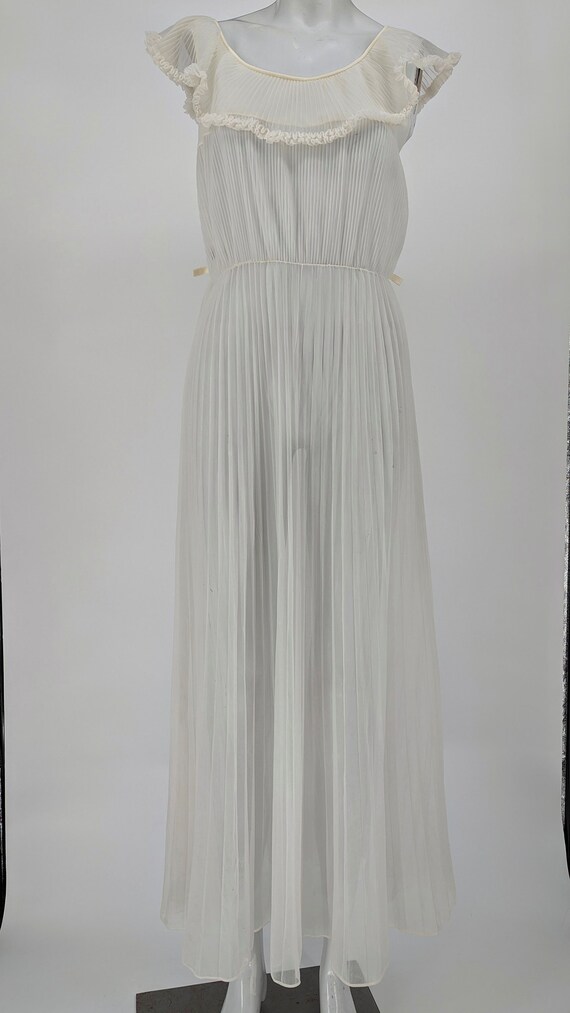 1960s Sheer Pleated Nightgown - image 3