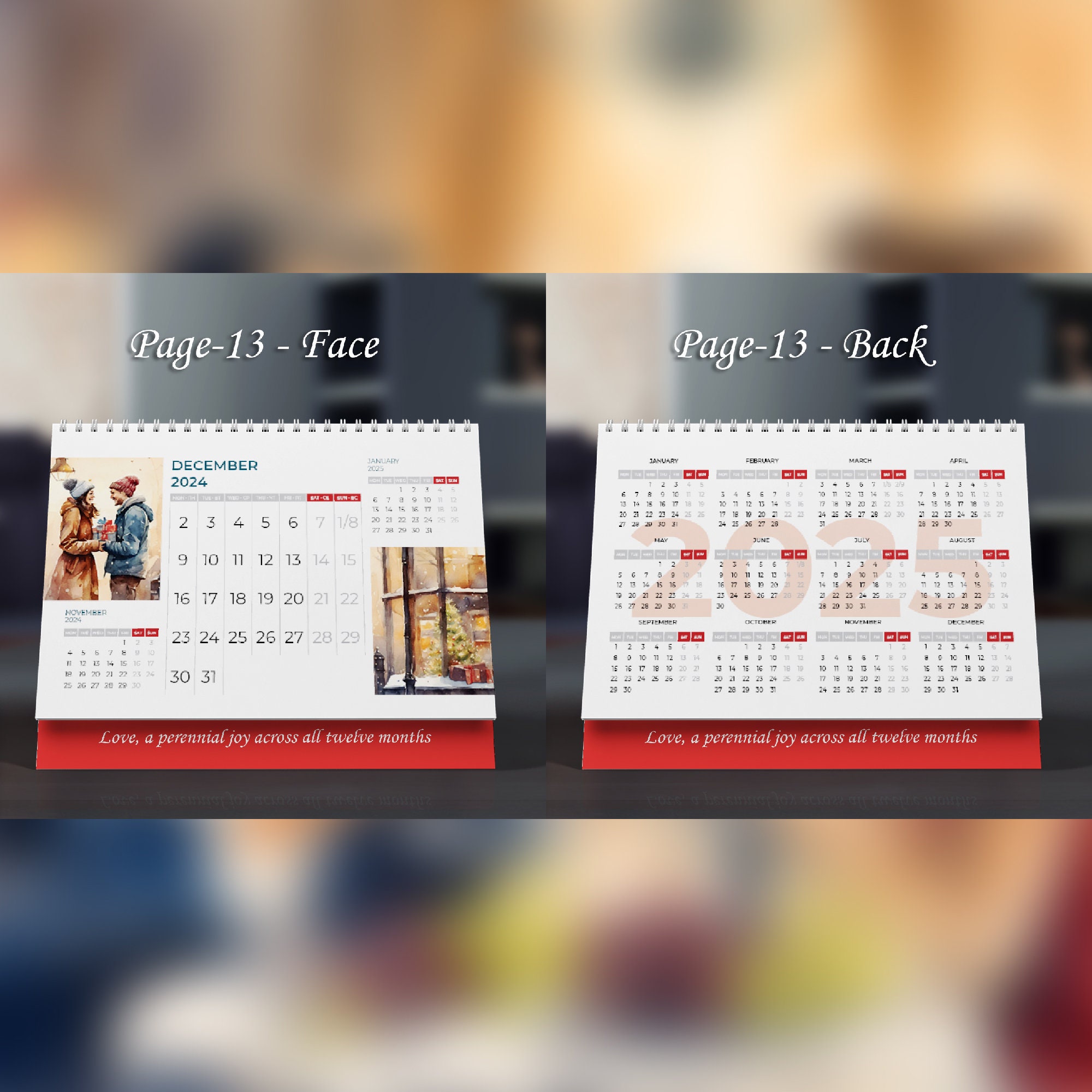2024 Desktop Flip Calendar PDF, Embracing Love's Timeless Journey ...