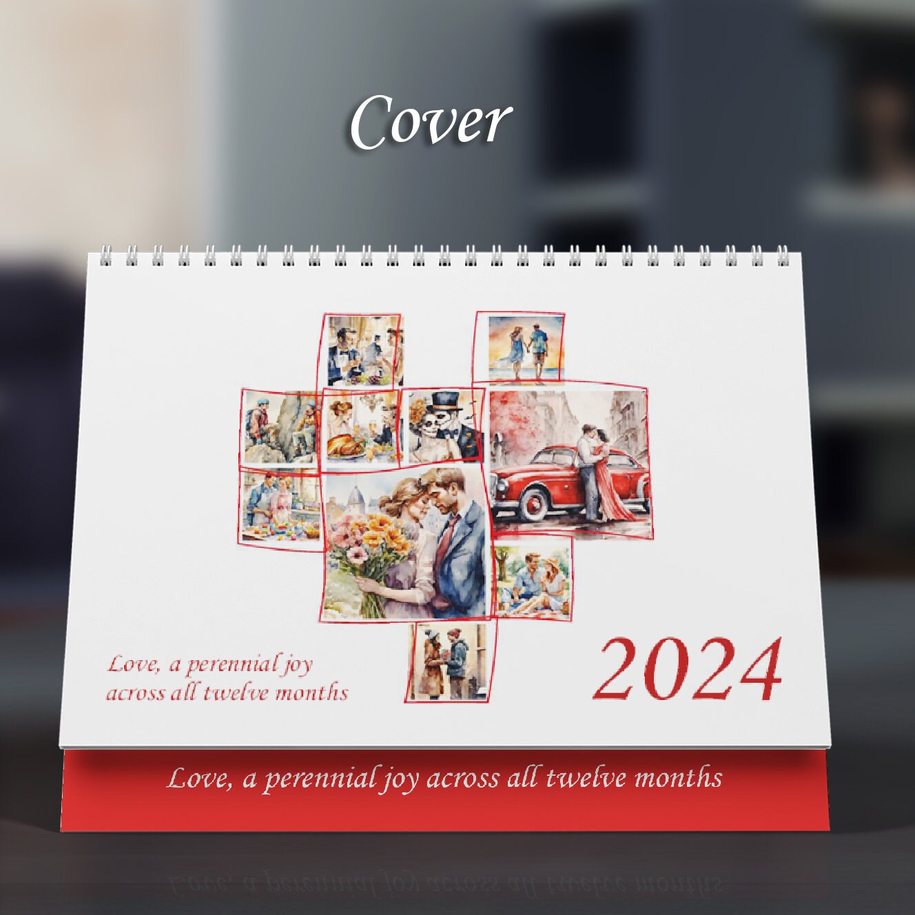 2024 Desktop Flip Calendar PDF, Embracing Love's Timeless Journey ...