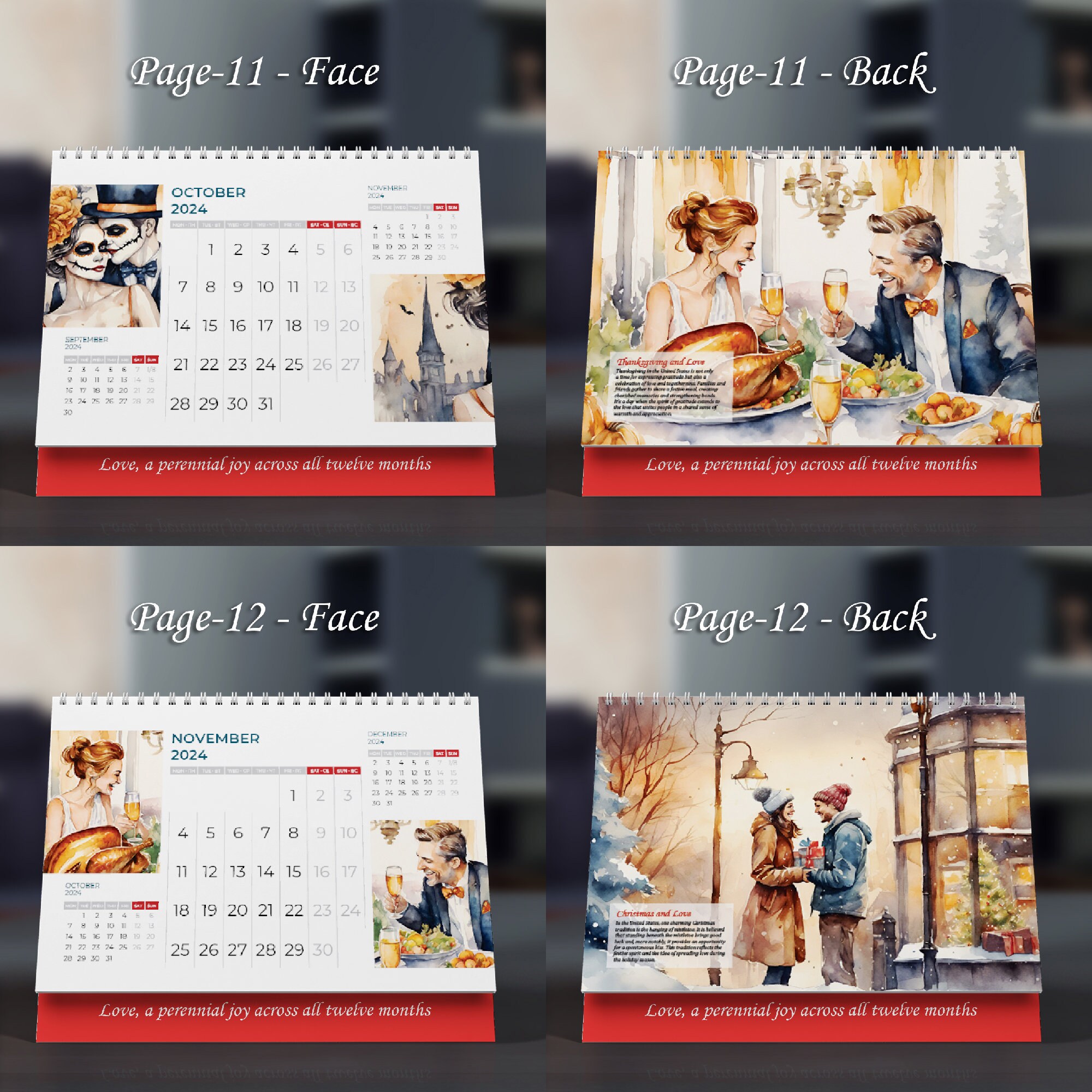 2024 Desktop Flip Calendar PDF, Embracing Love's Timeless Journey ...