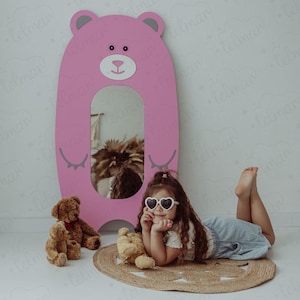Mirror for children, wooden decorative mirror for kids, Handcrafed, Mirror mouse, Mirror cloud, Gift for her, personalized gifts