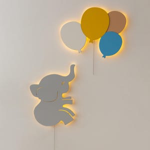 Baby Room Light - Night Light for Baby, Nursery Wall Light, Cloud Light, Cloud Lamp, Nursery Wall Decor, Elephant Nursery Decor