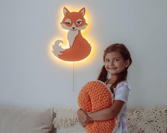 Fox Night Light - Nightlight for Kids - Soft LED Glow, Cute Nursery Decor, Child&#39;s Bedroom Lighting, Gift for Children
