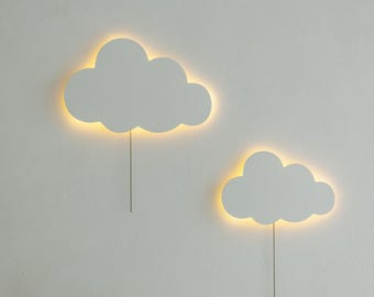 Set med 2 molnformade nattlampor för barn med mjukt LED-ljus – Perfekt som barnrum, sovrum eller babyshowerpresent