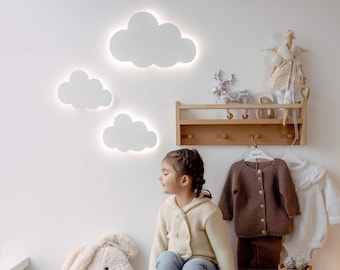 Set of 3 Cloud-Shaped Children's Night Lights with Soft LED Glow – Perfect for Nursery, Bedroom or Baby Shower Gift